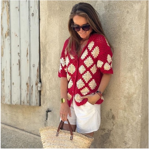 Zara Crochet Knit Polo NWT - Picture 5 of 16